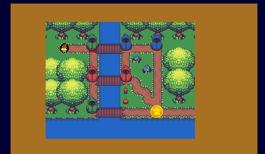 Basic World Map screen, with player, enemies, and exit
