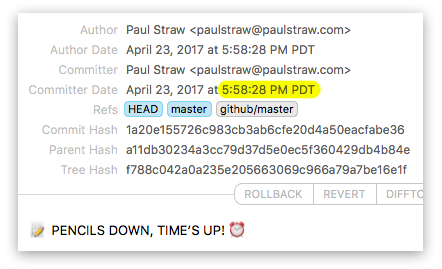 commit timestamp