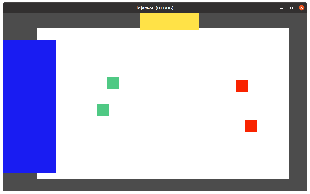 screen in Godot game engine showing placeholders for the game elements