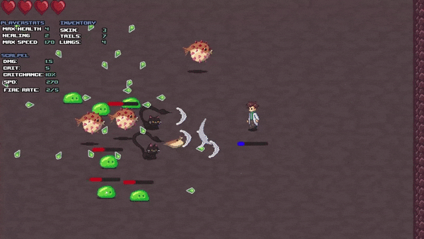 An animated GIF showing the player running around dodging enemy projectiles and attacking with their own.