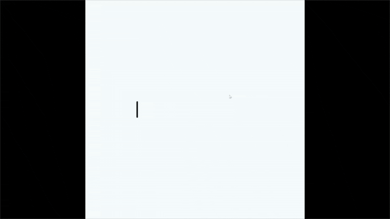 An animated GIF showing gameplay of Typing at Depth. The screen in scrolling slowly downward, and the level is a bright color.