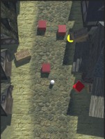 Textured ground plane and village houses