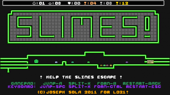 The start screen is also a level.