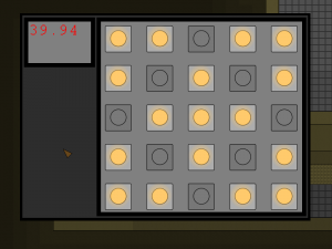 The Lights Out style bomb disarm minigame.