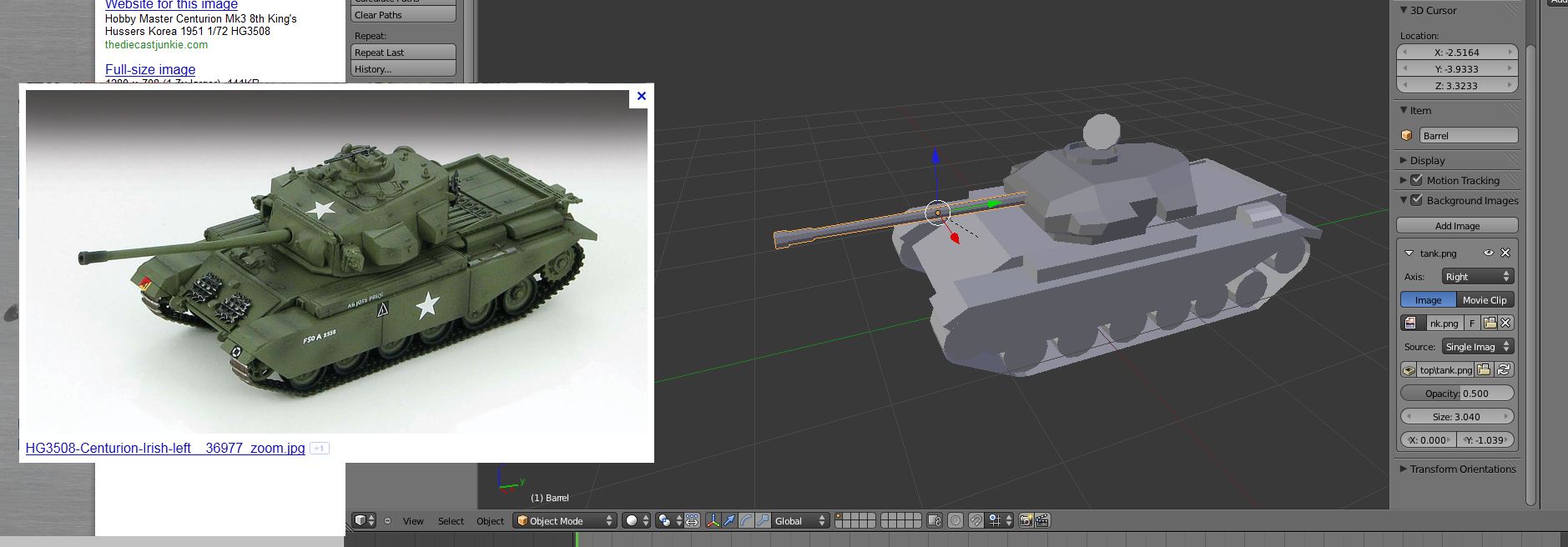 A 3D tank model