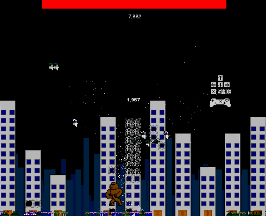 Monster destroying buildings and wreaking havoc.