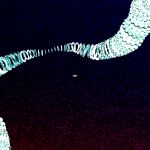 Random orientation and scale changes. The path looks nicely dynamic but the rings arent aligned towards eachother