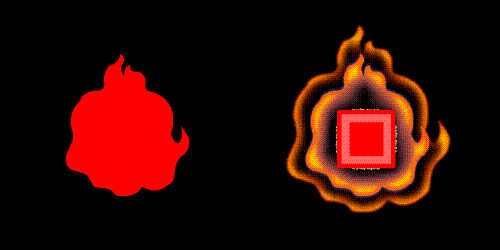 Example of richening an solid color vector animation with a few filters