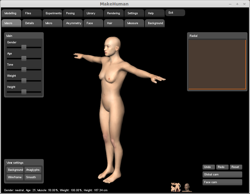 MakeHuman screenshot