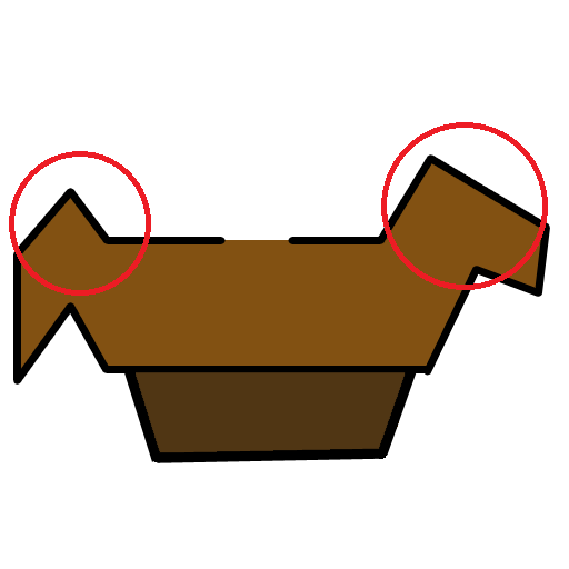 A horse with the head and tail circled.