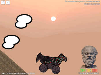 Trojan Horse flips upside down and crashes.