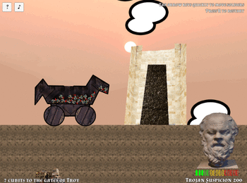 The horse passes through the Trojan gate.