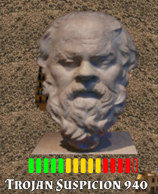 A Trojan bust with suspicion meter.