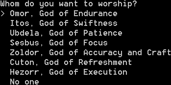 God selection menu