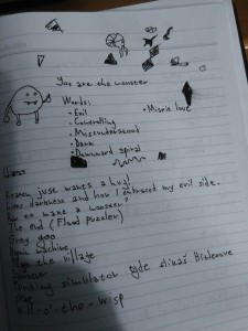 Pictured: Game design document.